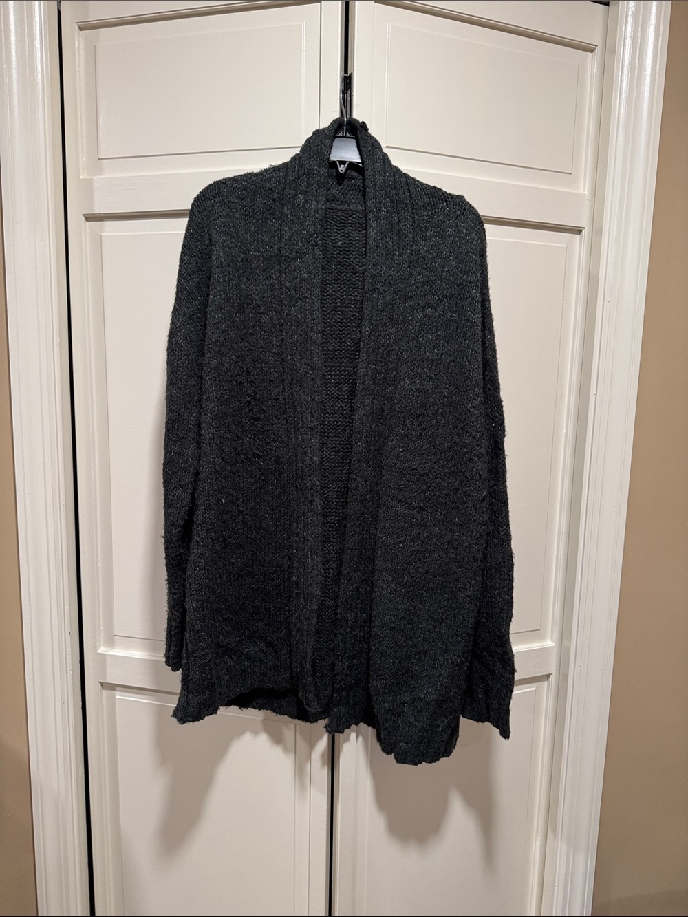 H&M Charcoal Open-Front Knit Cardigan